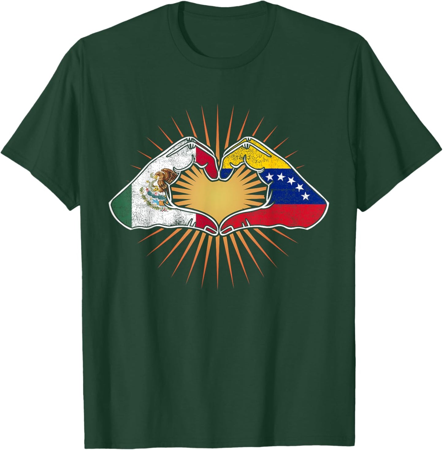 Mexico and Venezuela. Heart Hands T-Shirt - T-Shirt | Forest