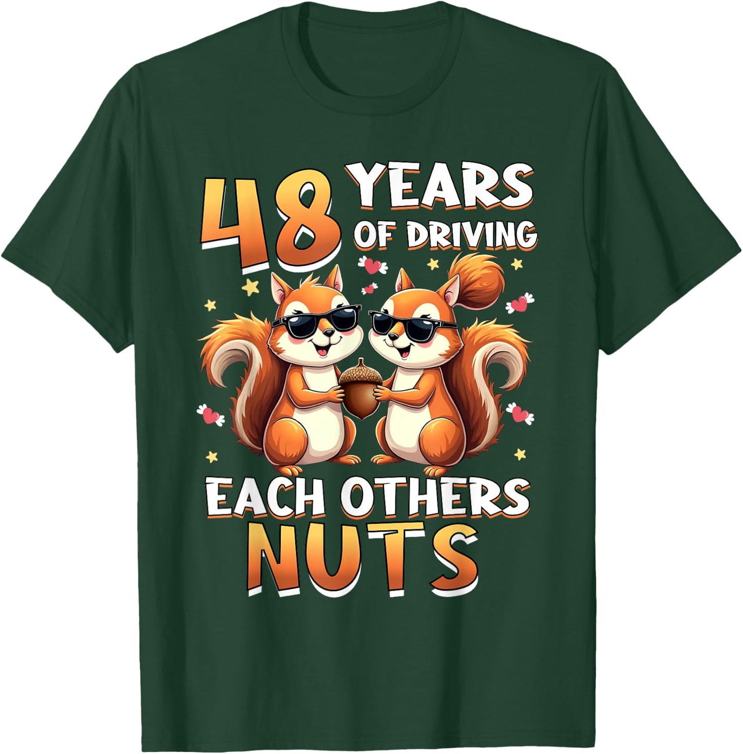 48 Years Of Driving Each Other Nuts Squirrel Couple Matching T-Shirt - T-Shirt | Forest
