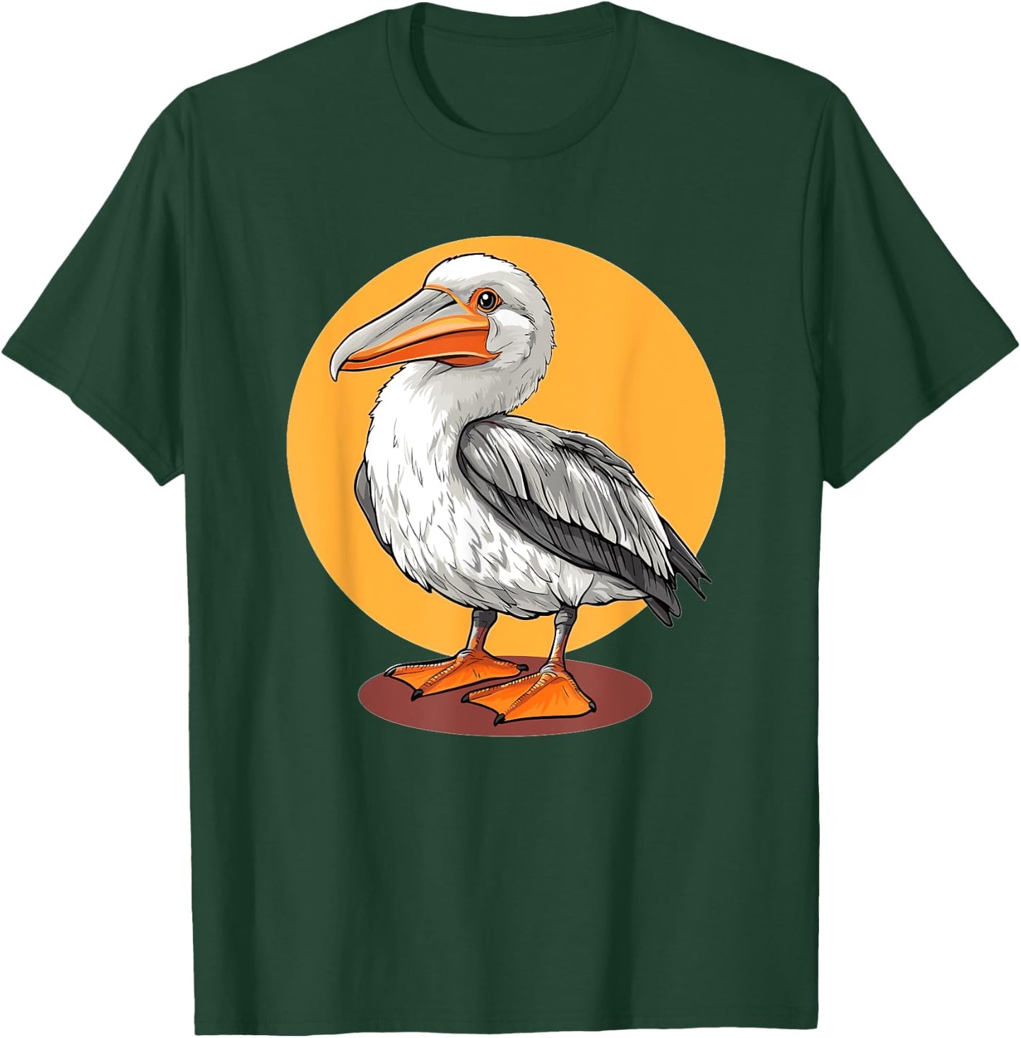 Pelican Illustration Wildlife Coastal Bird T-Shirt - T-Shirt | Forest