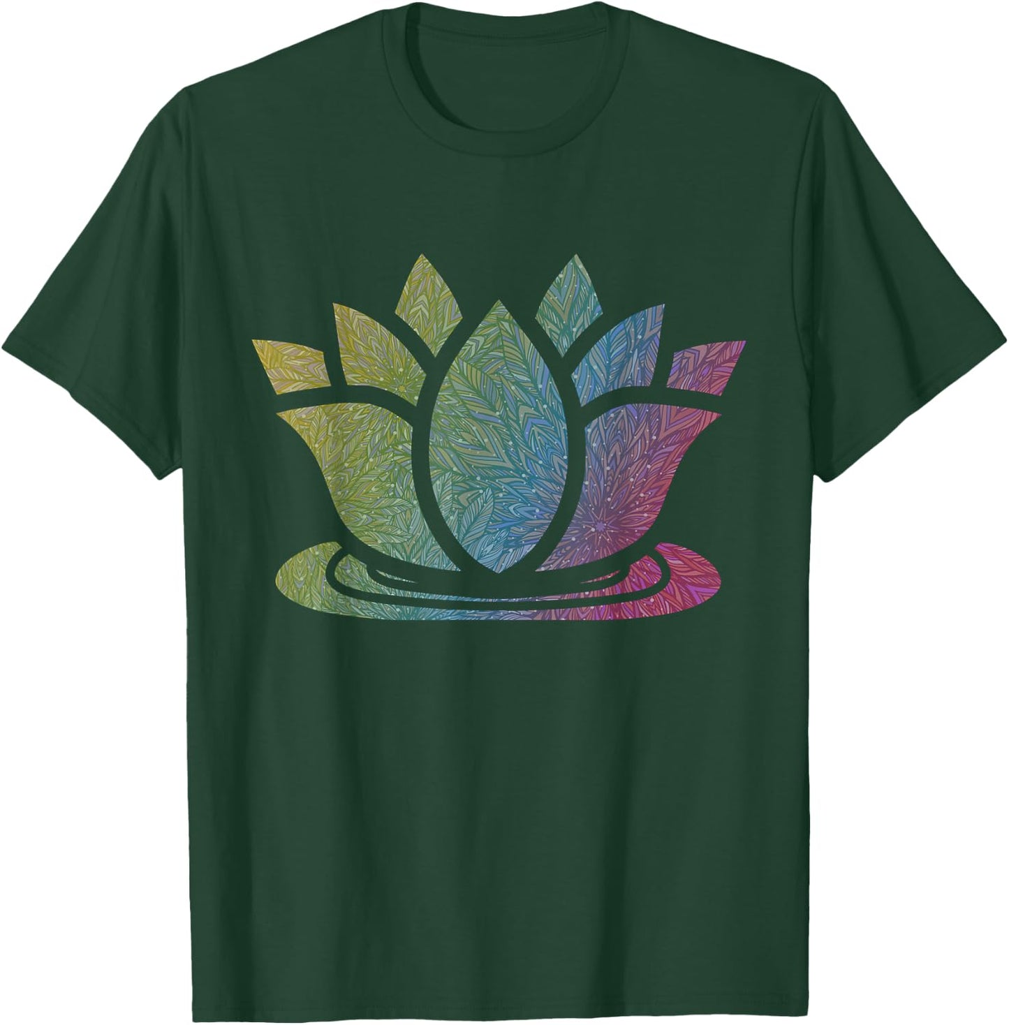 Lotus Flower Yoga Meditation Namaste Cute Gift T-Shirt - T-Shirt | Forest