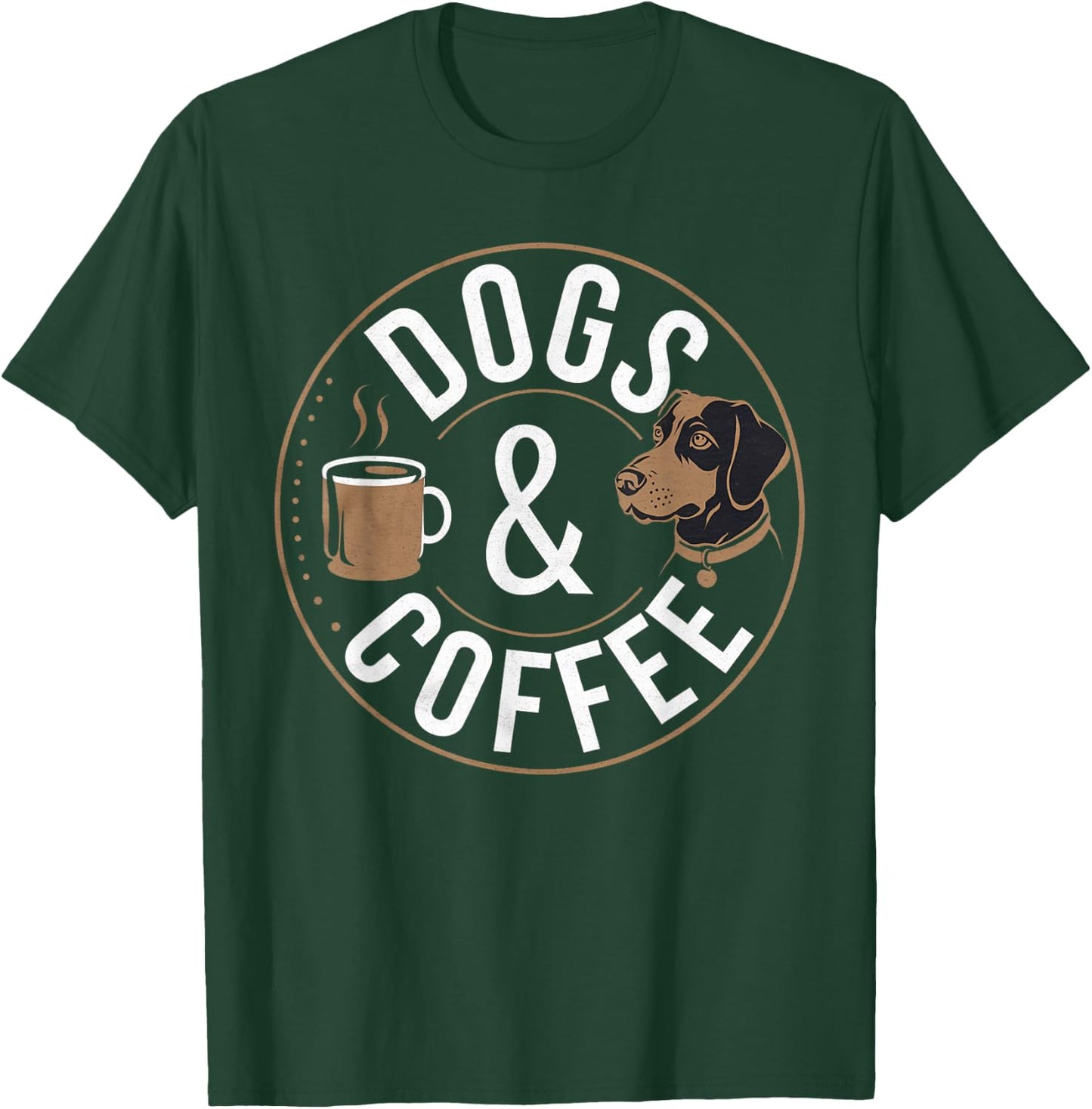 Funny Dogs & Coffee Graphic For Dog Lovers Dogs and Coffee T-Shirt - T-Shirt | Forest