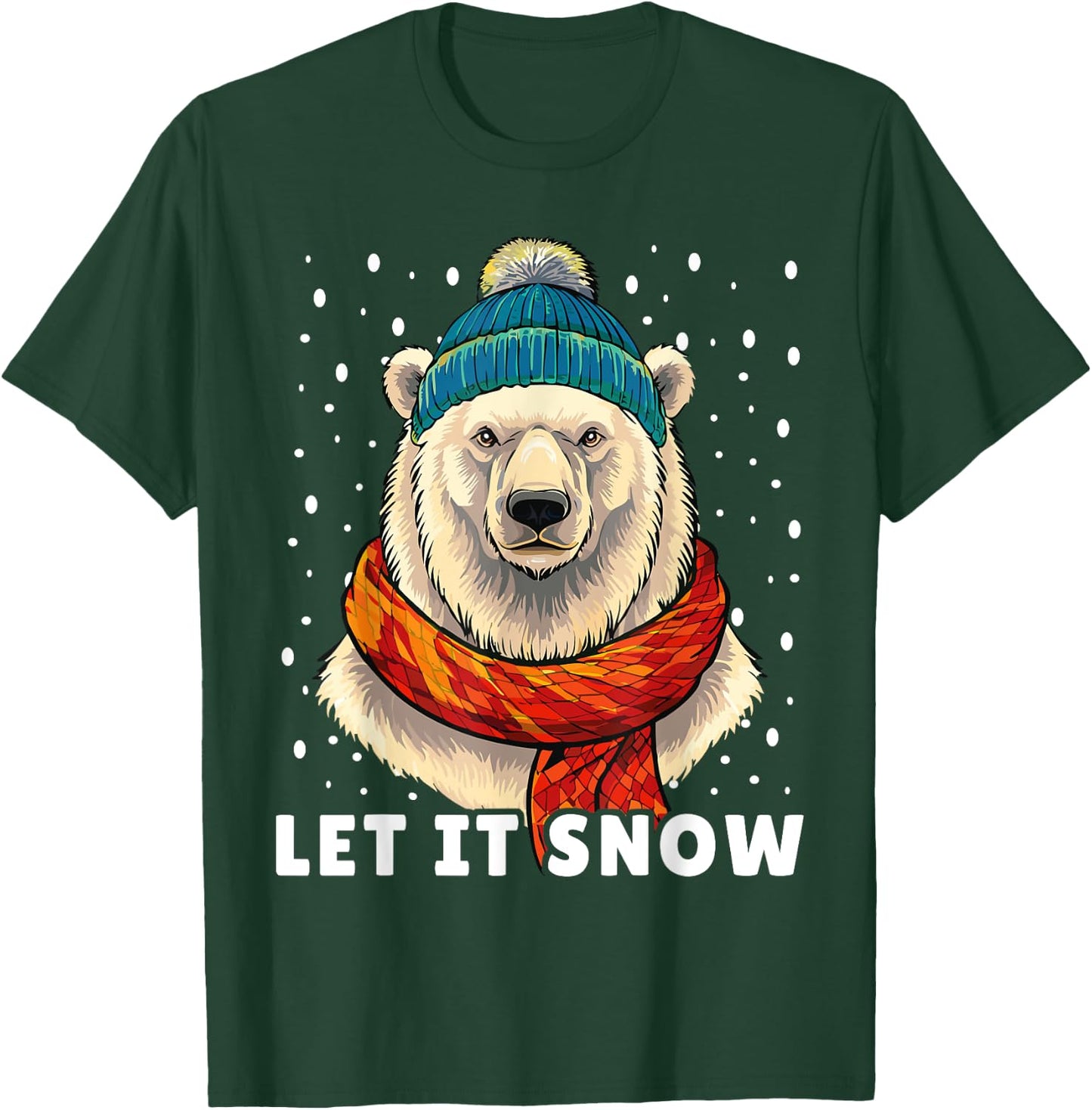Funny Polar Bear Winter Christmas Ice Bear Let It Snow T-Shirt - T-Shirt | Forest