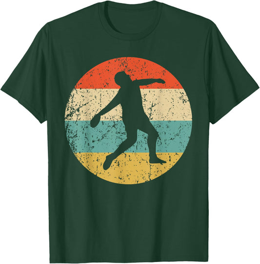 Vintage Retro Style Discus Throw Shirt - Men's Black Classic Fit Short Sleeve - Small T-Shirt - T-Shirt | Forest