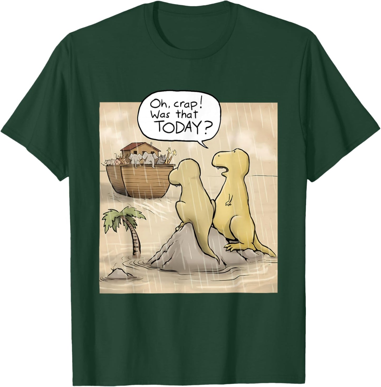 Jesus Saves Funny Dinosaurs Christian Oh Crap was that Today T-Shirt - T-Shirt | Forest