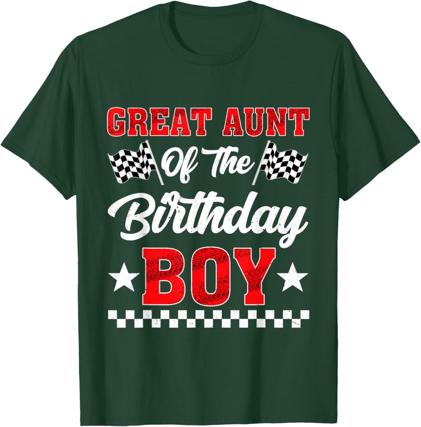 Race Car Great Aunt of The Birthday Boy Racing Family T-Shirt - T-Shirt | Forest