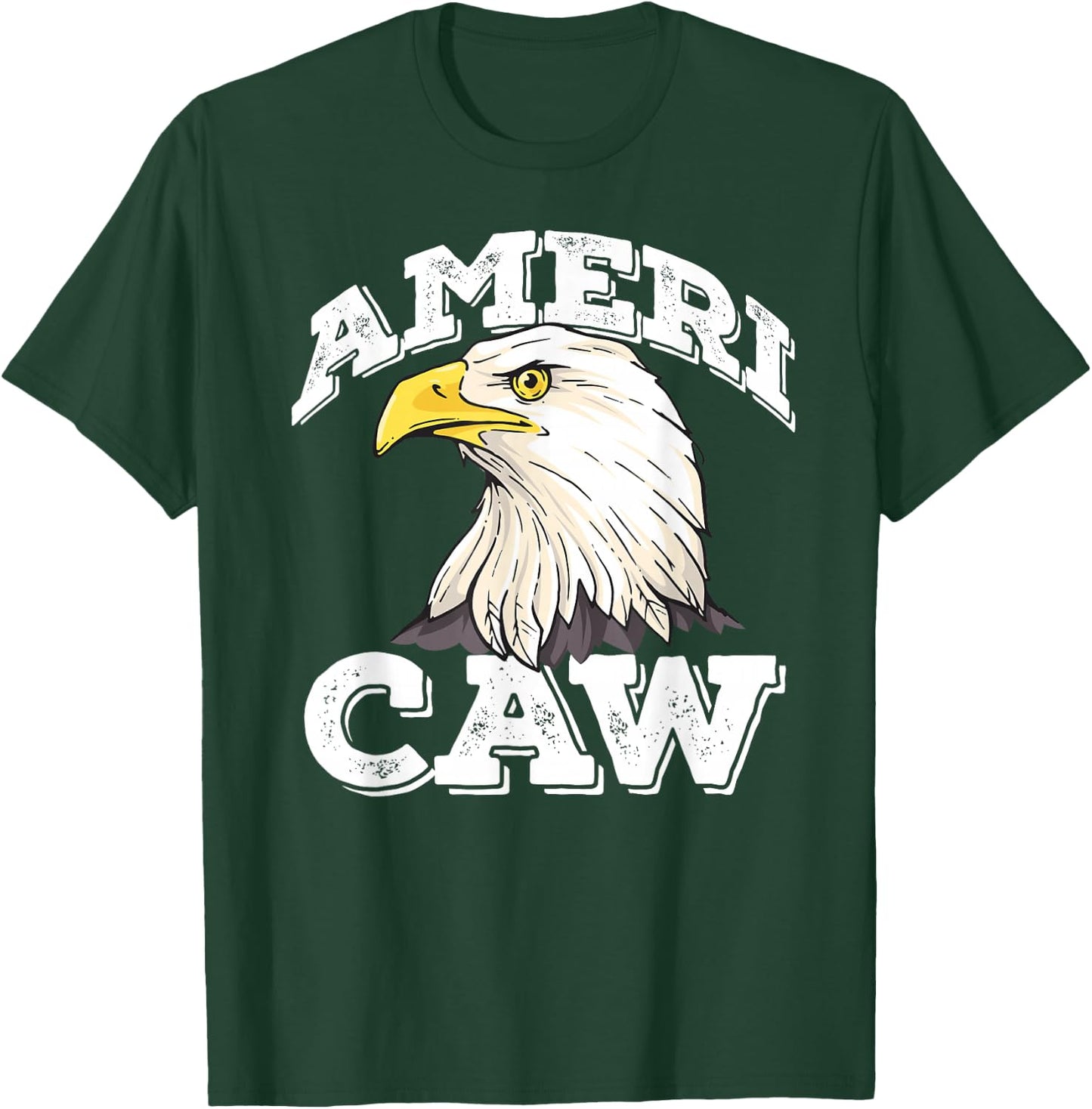 AMERI-CAW Funny Bald Eagle Meme 4th of July USA CAW! T-Shirt - T-Shirt | Forest