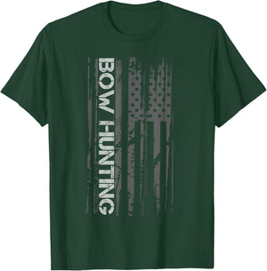 Bow Hunting American Flag Crossbow Deer Hunter Kids Men T-Shirt - T-Shirt | Forest