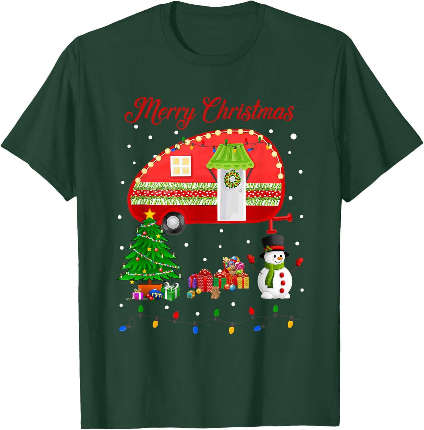 Camping Christmas Happy Camper Xmas Camp Gifts Women T-Shirt - T-Shirt | Forest