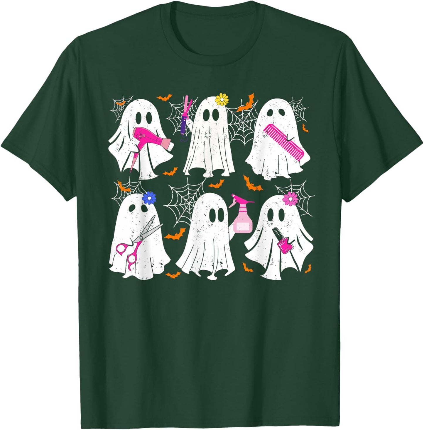 Ghost Hairdressers Halloween Funny Costume Spooky Stylists T-Shirt - T-Shirt | Forest