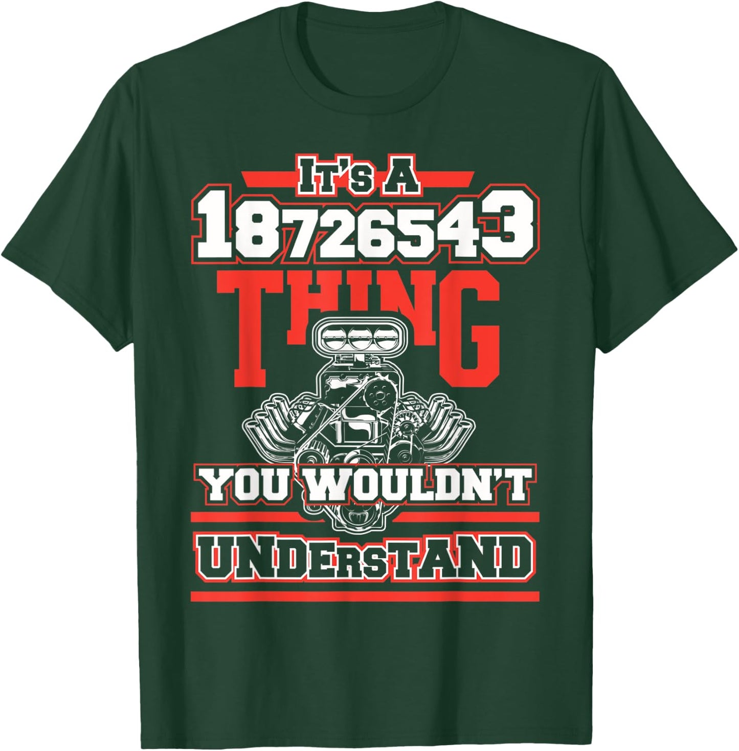 Funny V8 Engine Firing Order 18726543 for Car Guys T-Shirt - T-Shirt | Forest