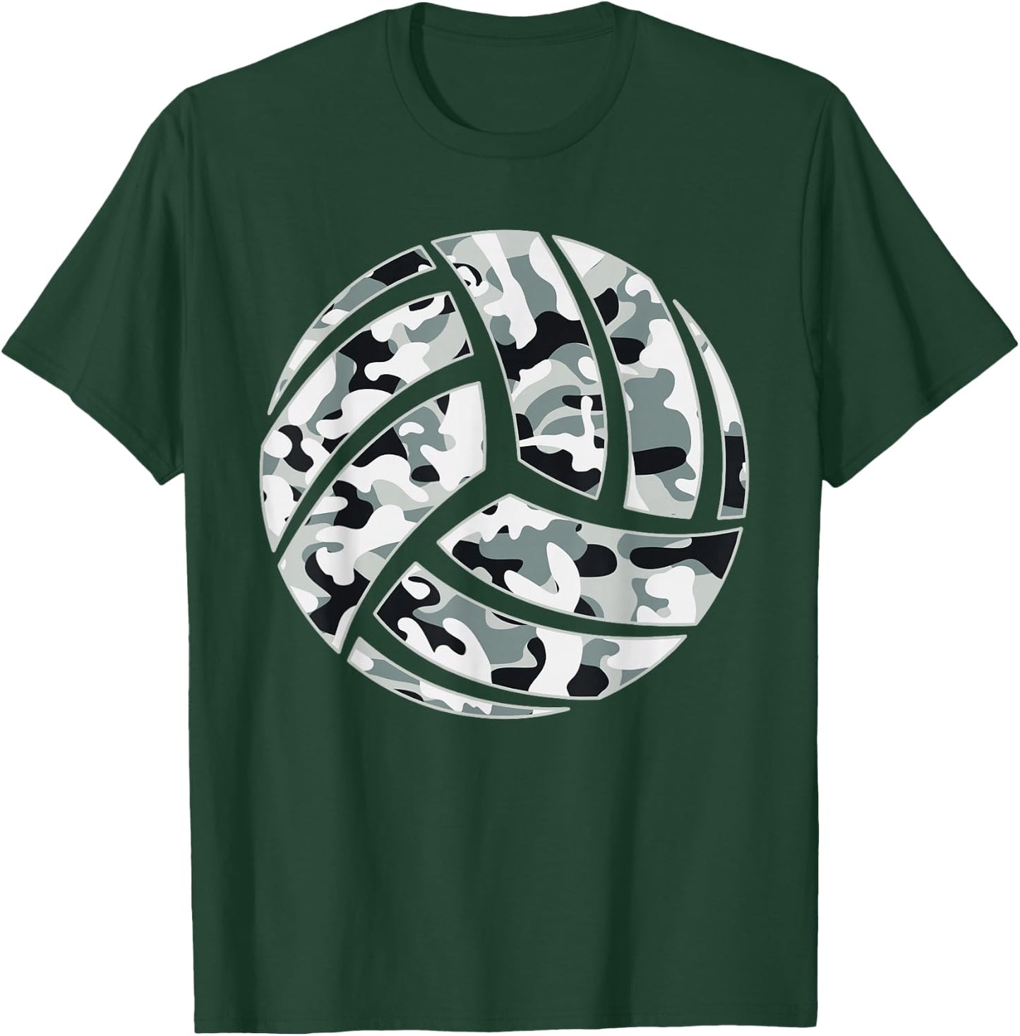 Camouflage Volleyball Lover Player Fan Cute Camo Volleyball T-Shirt - T-Shirt | Forest