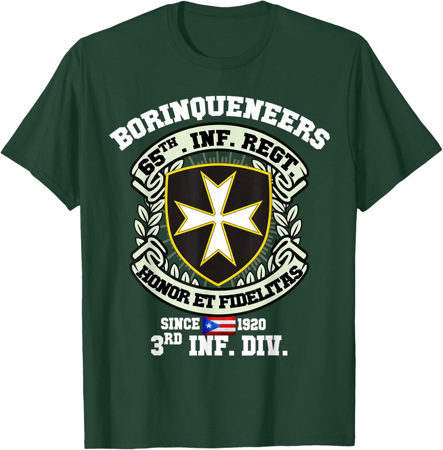 Puerto Rico Pride Borinqueneers Military T-Shirt - T-Shirt | Forest