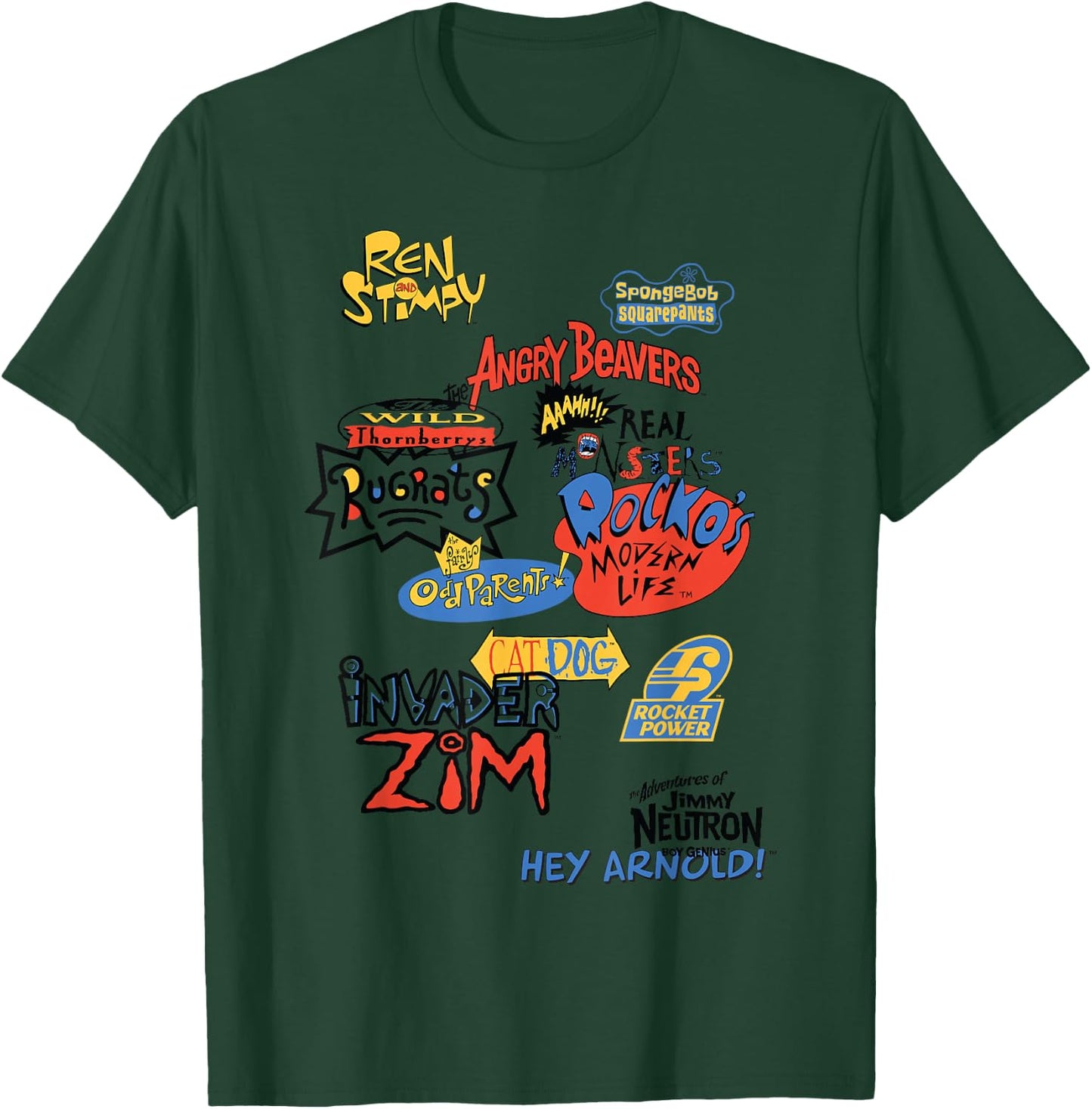 Classic Nickelodeon Tv Show Logos T-Shirt - T-Shirt | Forest