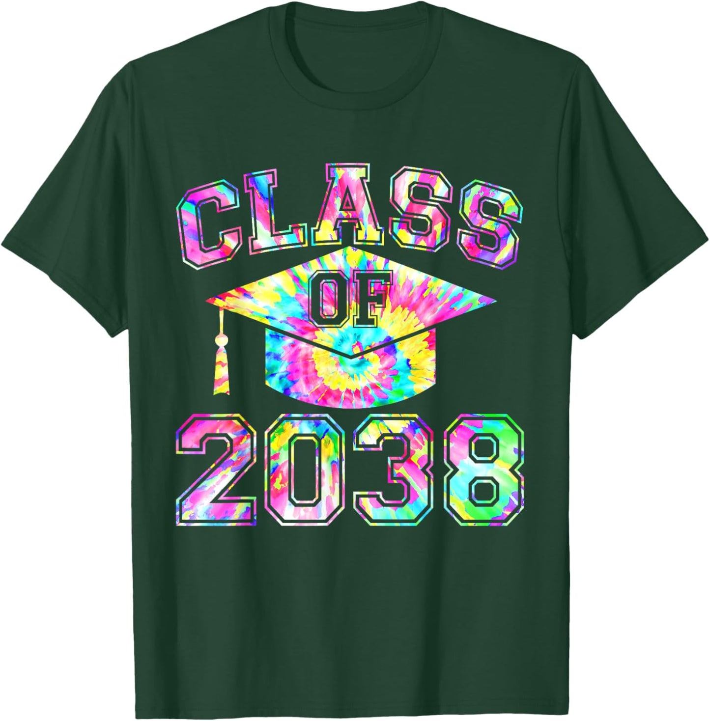 Tie Dye Future Class of 2038 Graduation 2038 Senior 2038 T-Shirt - T-Shirt | Forest