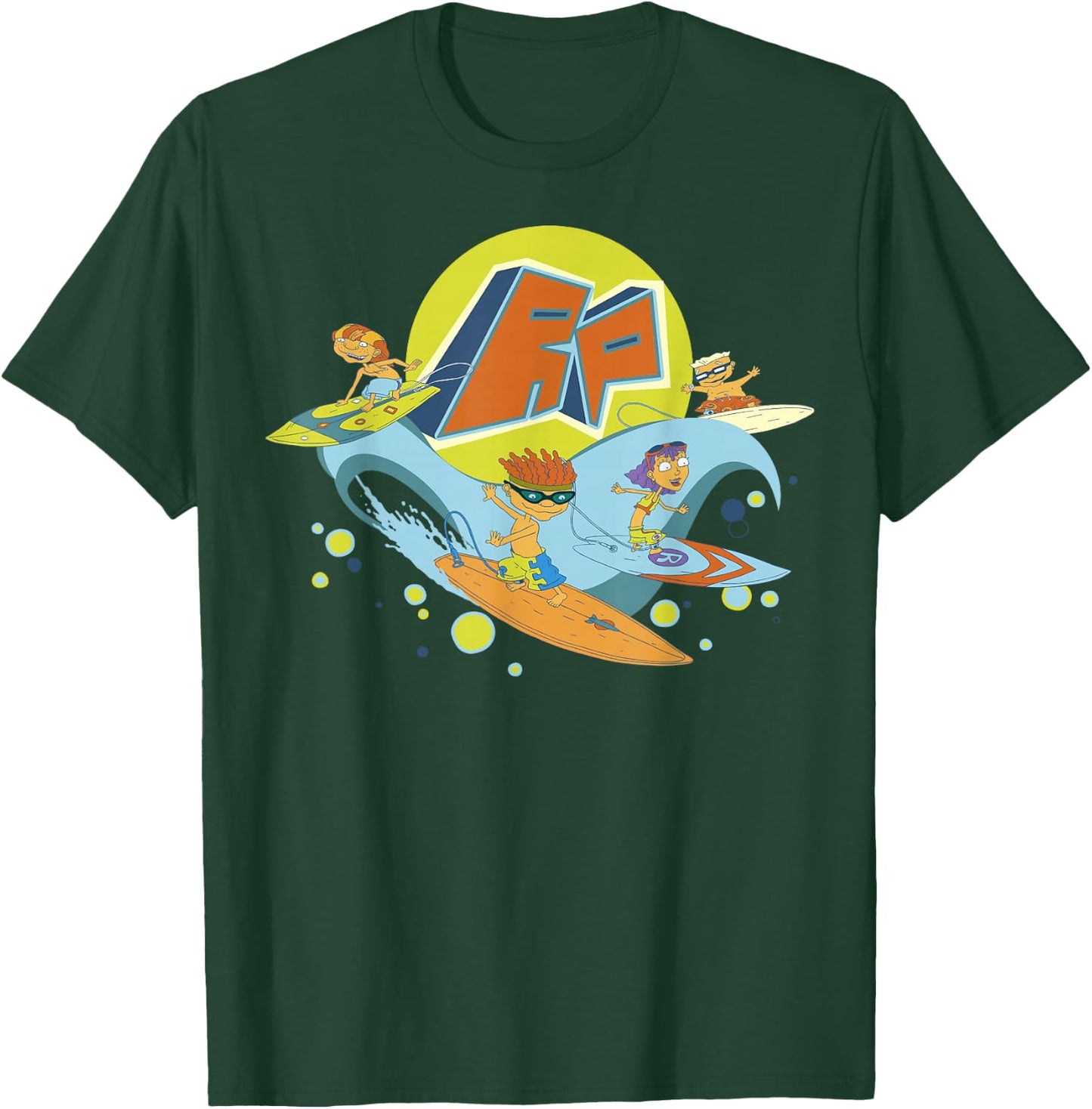 Rocket Power Surfing Group Shot Logo T-Shirt - T-Shirt | Forest