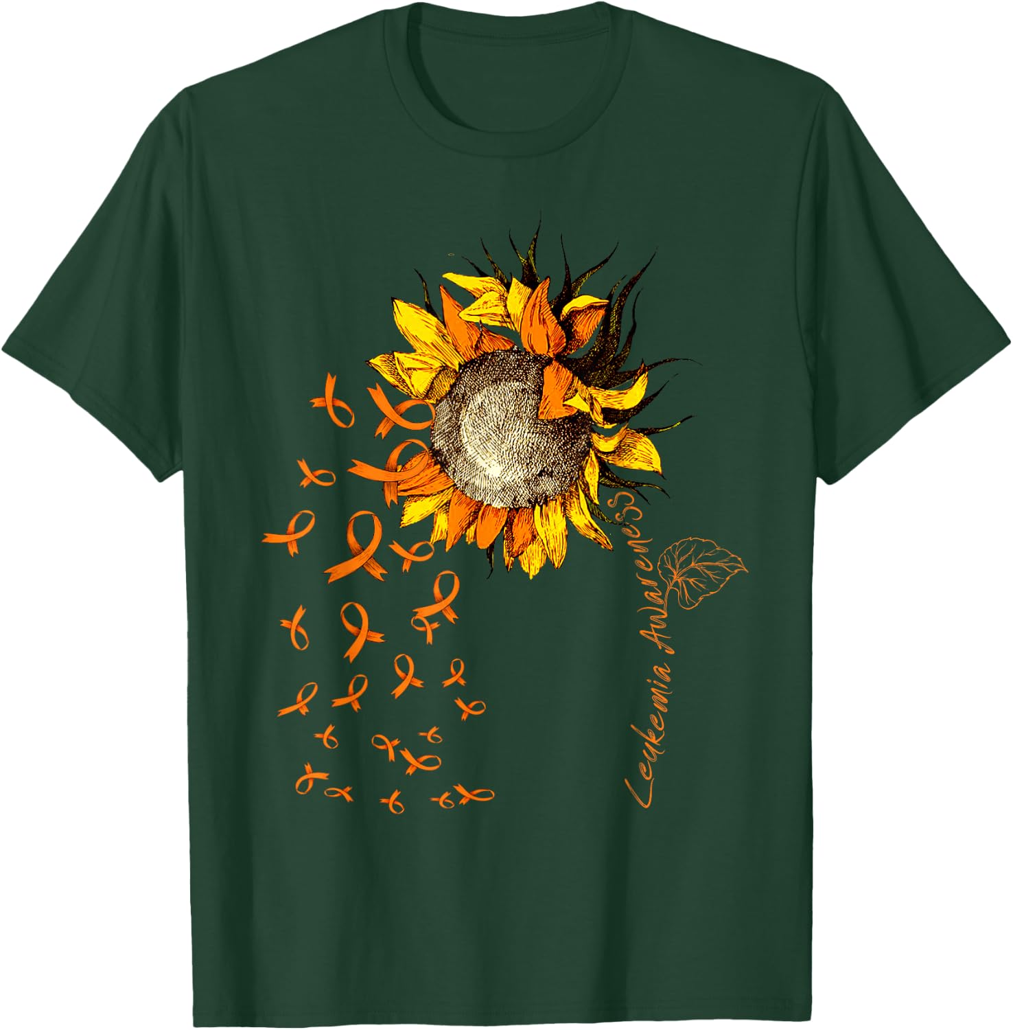 LEUKEMIA Awareness Sunflower T-Shirt - T-Shirt | Forest