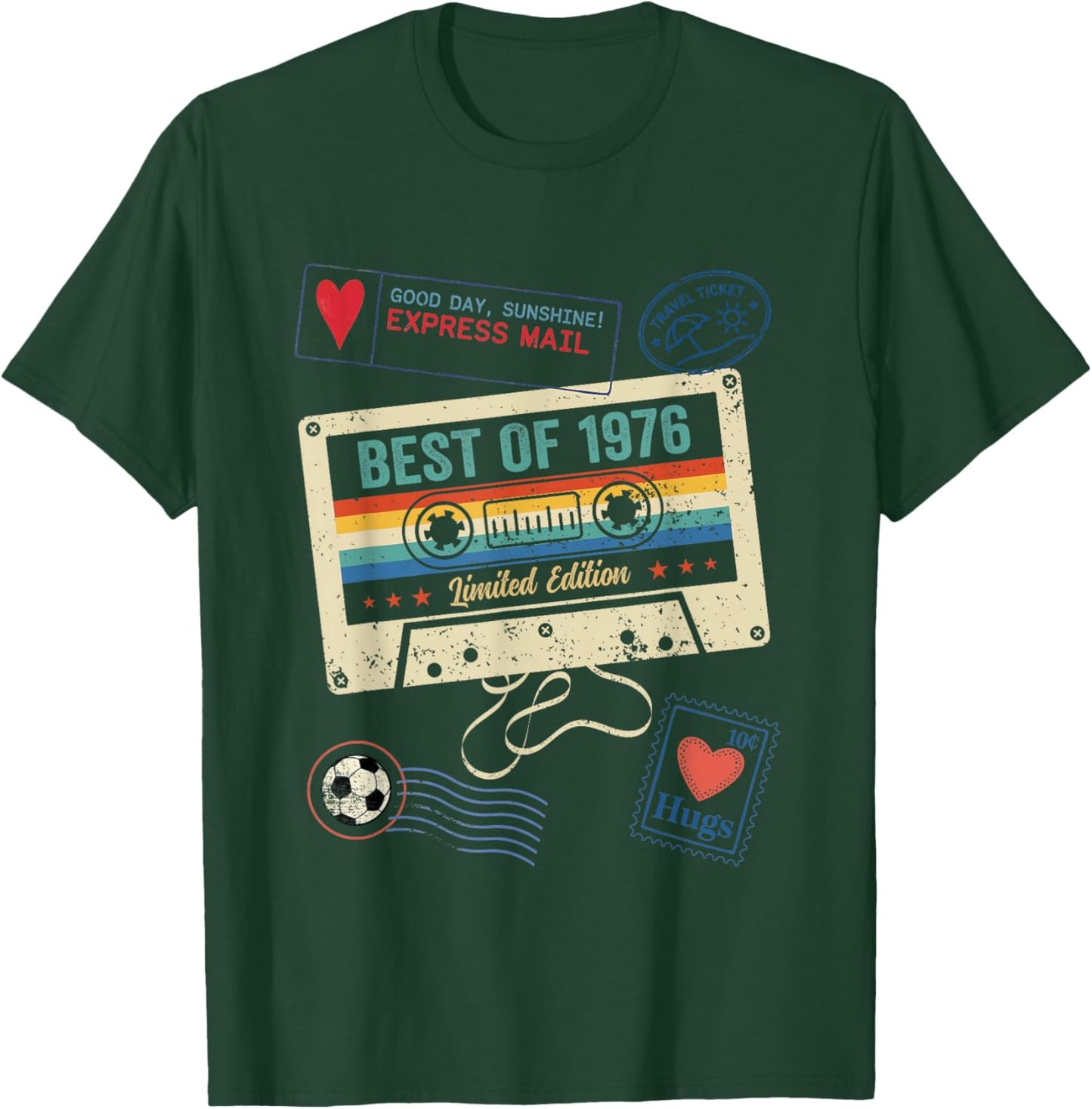 50th Birthday Celebration Vintage Soccer Fan Retro 80s T-Shirt - T-Shirt | Forest