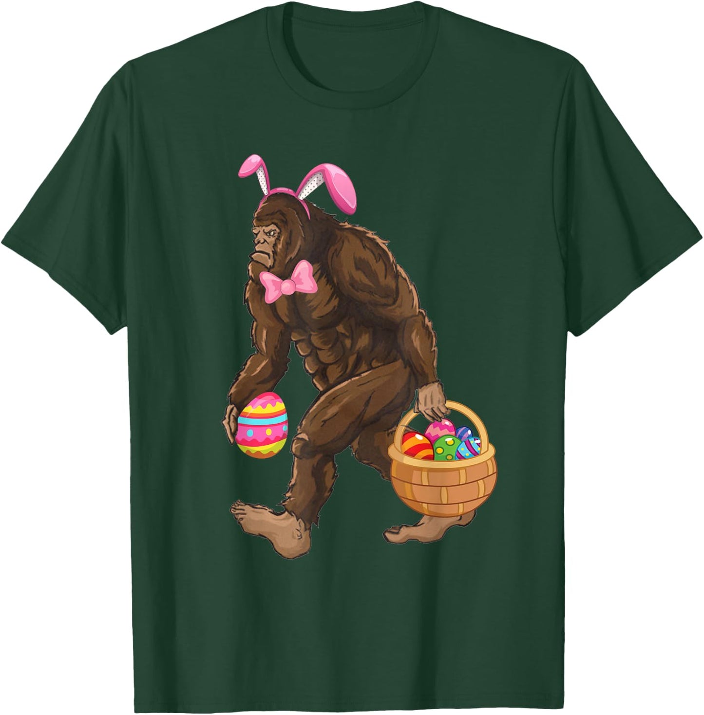 Bigfoot Carring Eggs Easter Bigfoot Easter Costume T-Shirt - T-Shirt | Forest