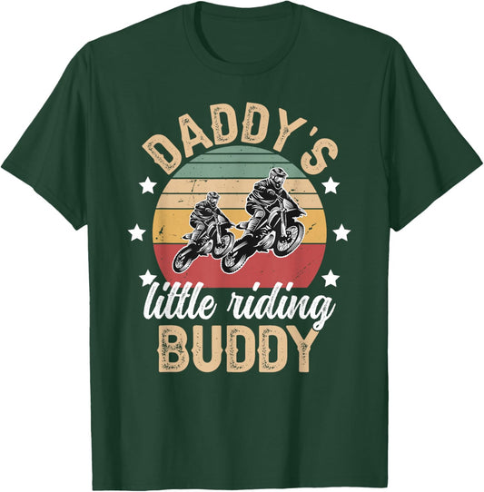Daddy's Little Riding Buddy Son Riding Partners Dad And Son T-Shirt - T-Shirt | Forest