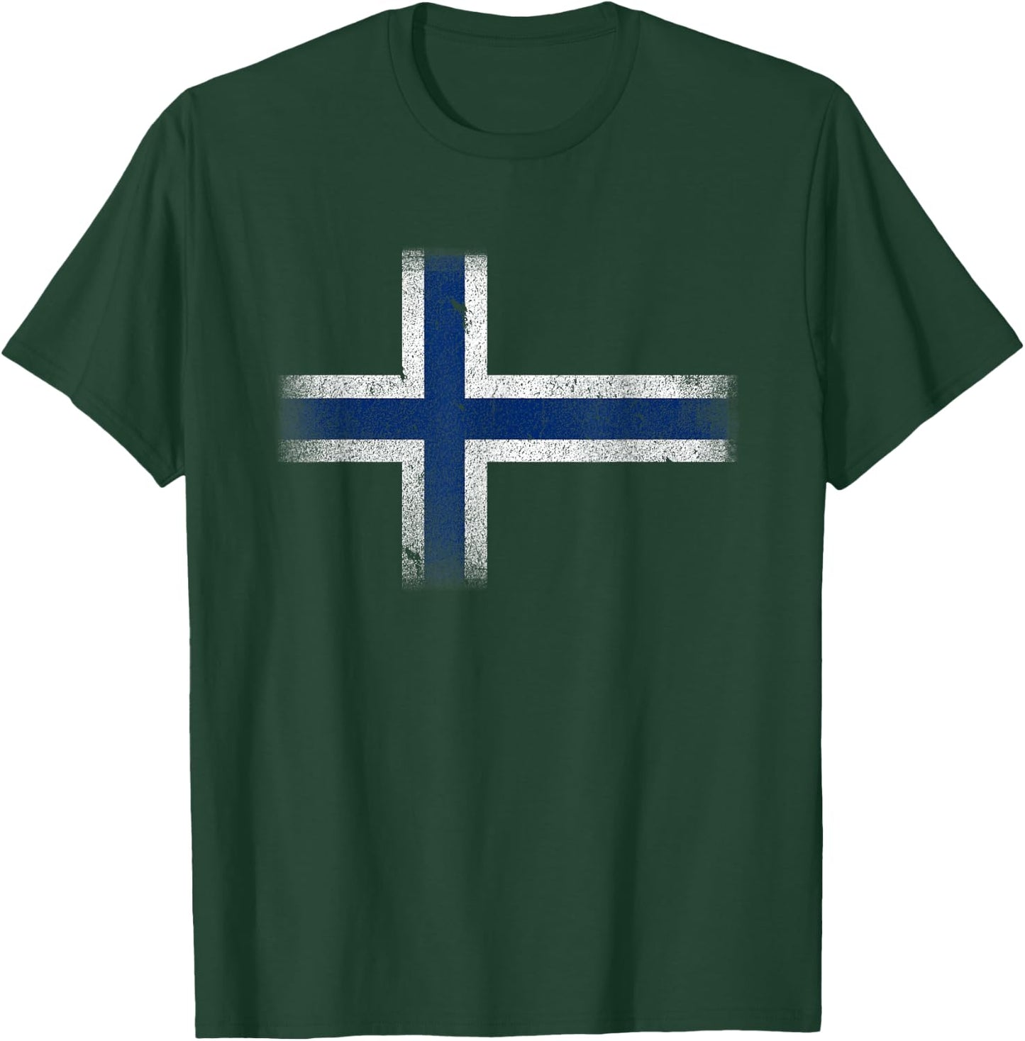 Norway Flag Distressed Nordic Red White Blue Symbol T-Shirt - T-Shirt | Forest
