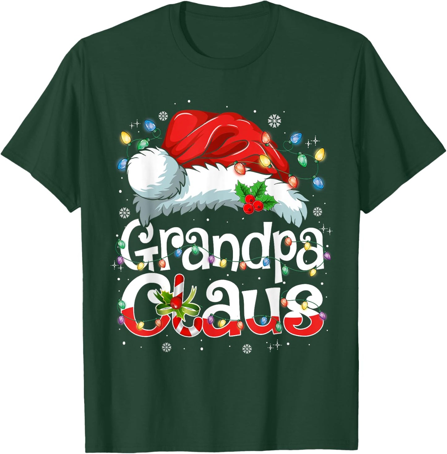 Grandpa Claus Xmas Santa Matching Family Christmas Pajamas T-Shirt - T-Shirt | Forest