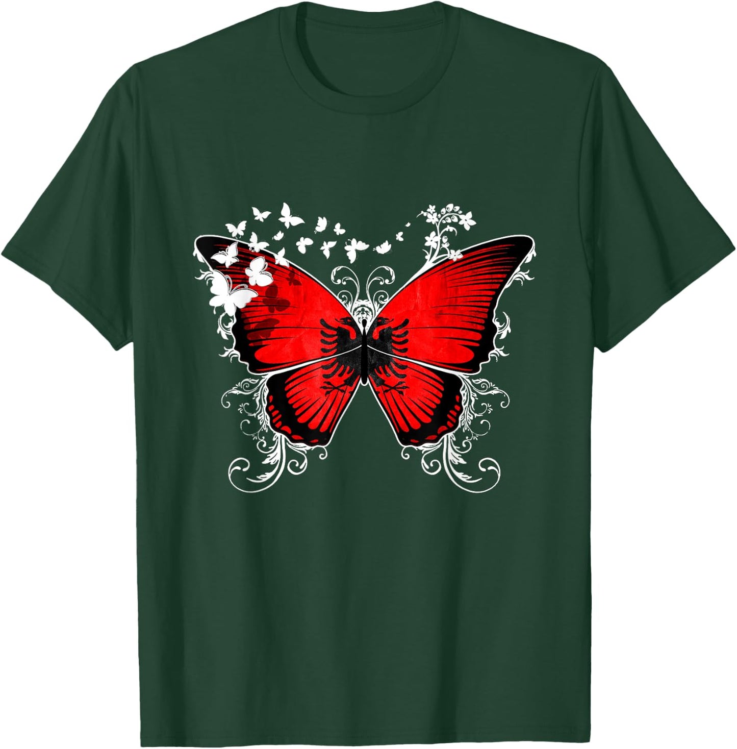 Albania Flag Shirt Albanian Pride Heritage DNA Roots Gift T-Shirt - T-Shirt | Forest