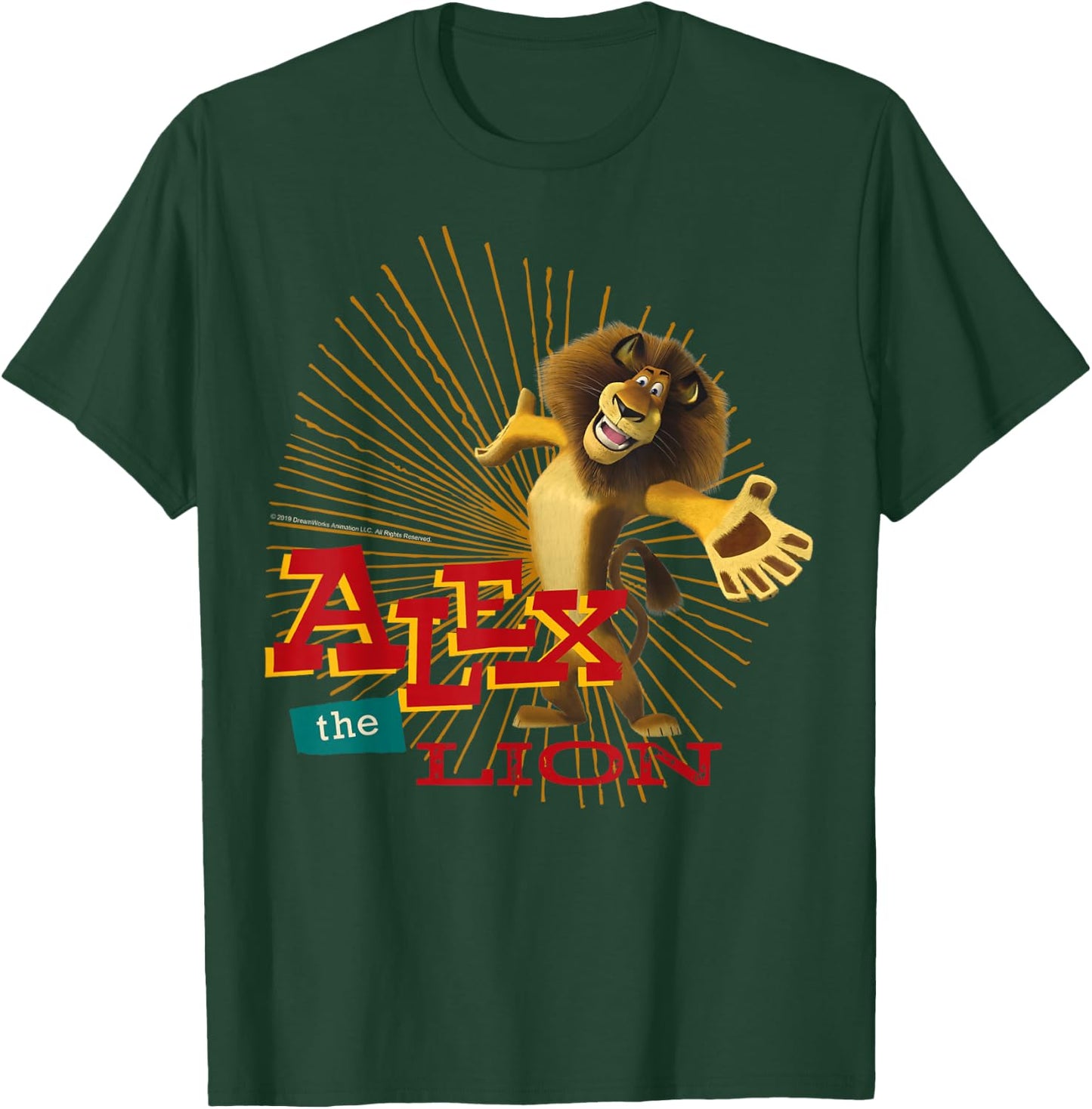 Madagascar Alex The Lion Text Poster T-Shirt - T-Shirt | Forest