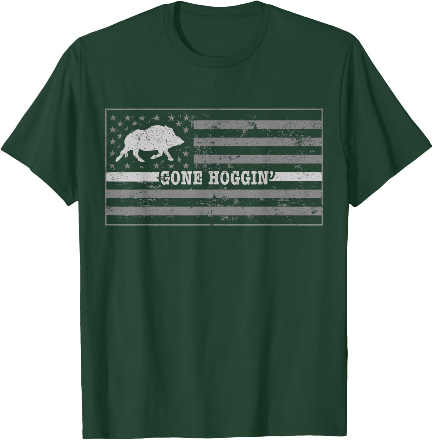 Dog Hog Hunting Shirt Gone Hoggin Hog Hunting Stuff T-Shirt - T-Shirt | Forest