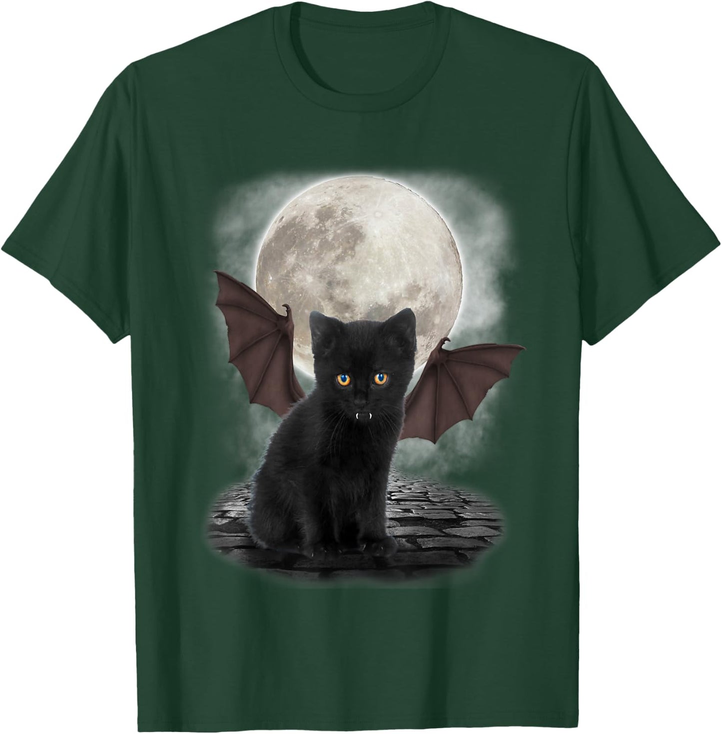 Gothic Bat Cat Shirt Vampire Funny Gifts Cats Lover T-Shirt - T-Shirt | Forest