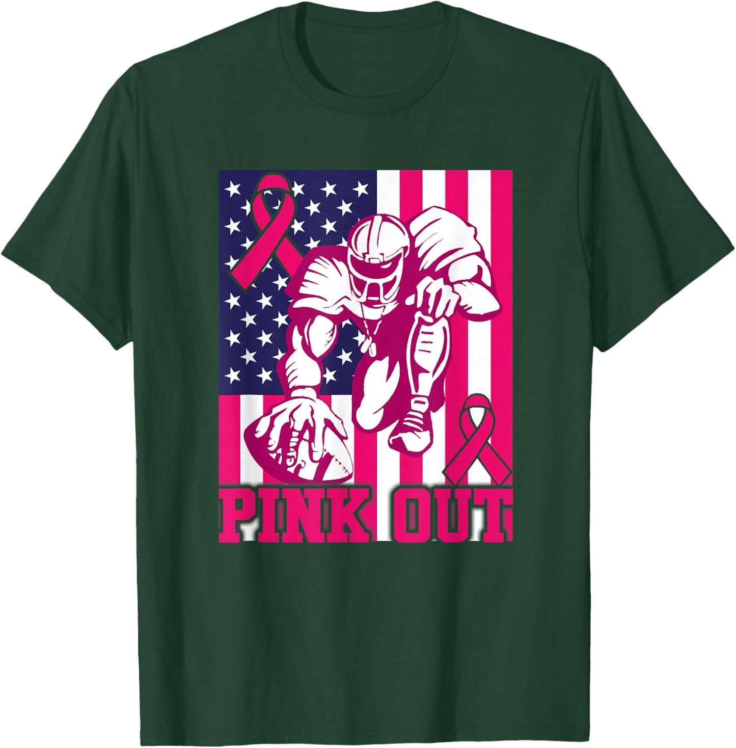 Pink Out Football Breast Cancer Awareness Toddler Boys Kids T-Shirt - T-Shirt | Forest
