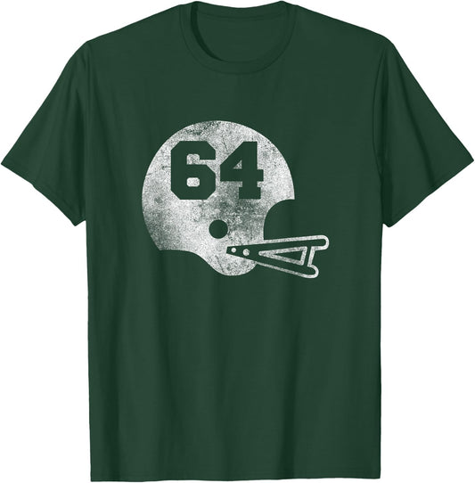 Vintage Football Jersey Number 64 Player Number T-Shirt - T-Shirt | Forest