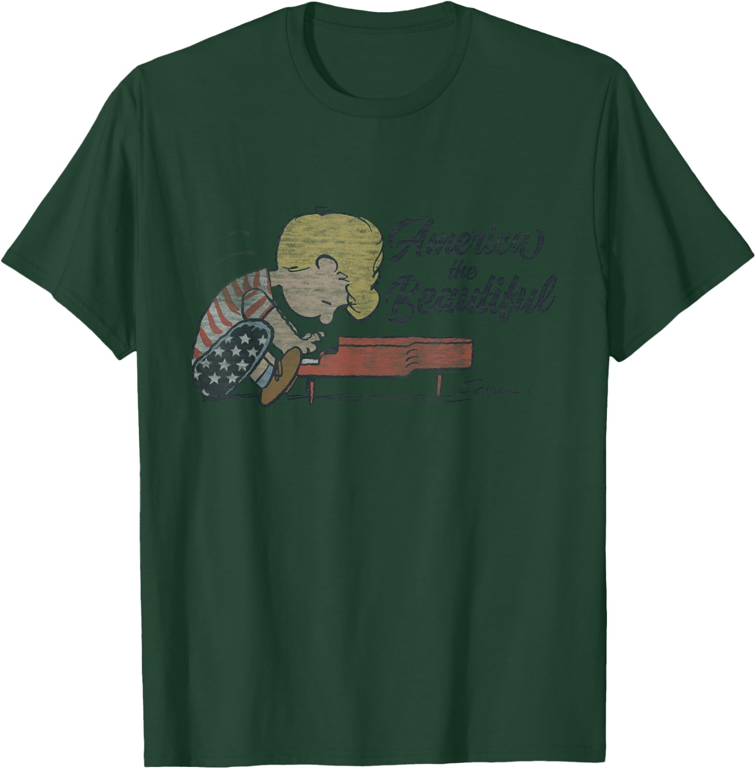 Peanuts Schroeder America The Beautiful T-Shirt - T-Shirt | Forest