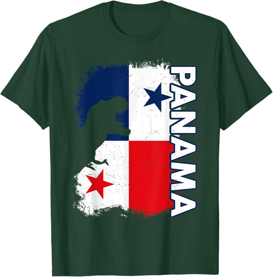 Kids Panama Flag Boy Dino Panamanian Hispanic Heritage Month T-Shirt - T-Shirt | Forest