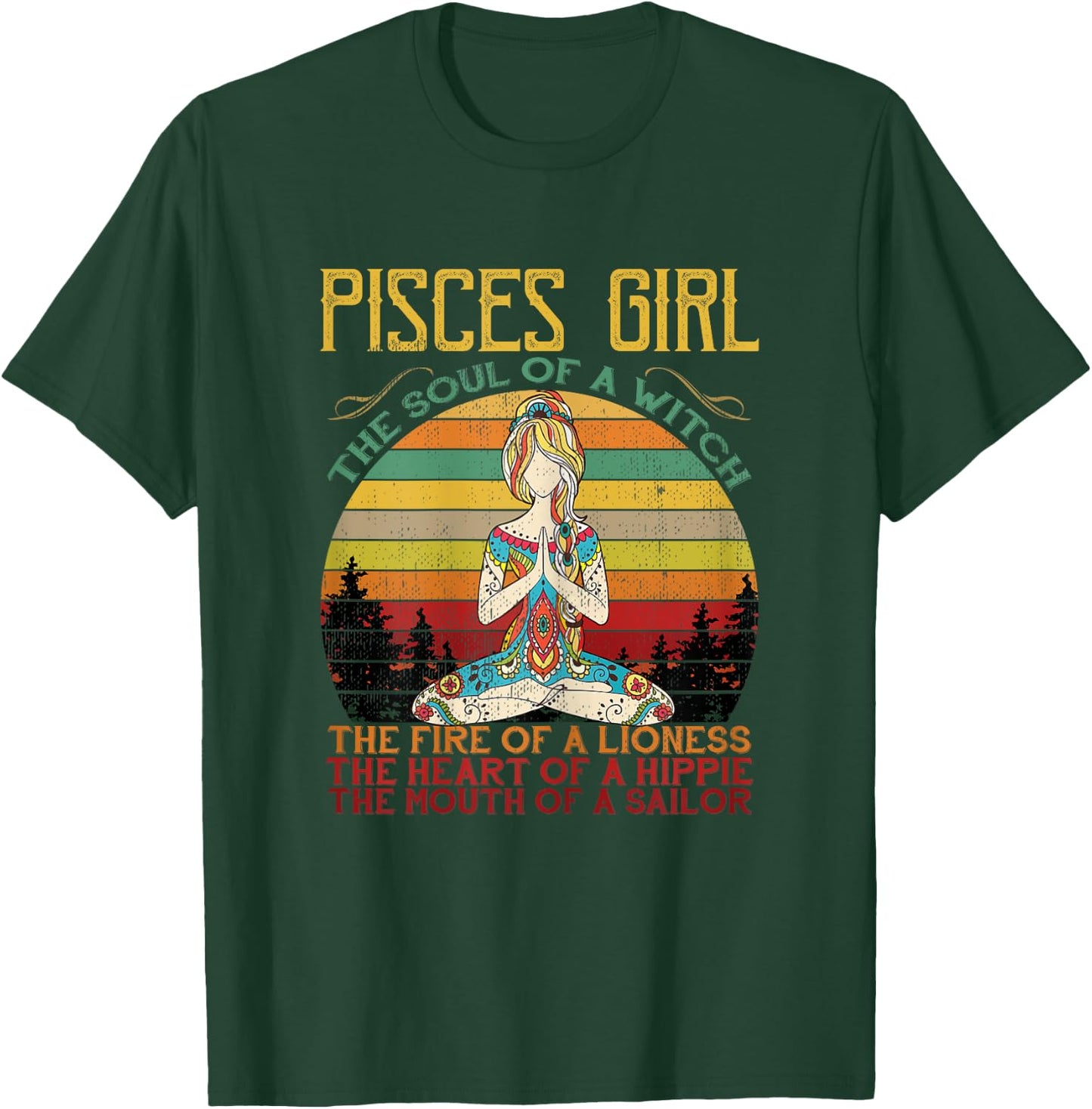 Pisces Girl The Soul Of A Witch Vintage Yoga Shirt T-Shirt - T-Shirt | Forest