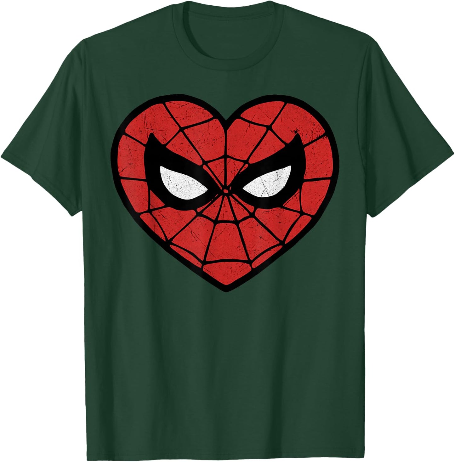 Marvel Spider-Man Face Mask Valentine's Heart Logo Small T-Shirt - T-Shirt | Forest