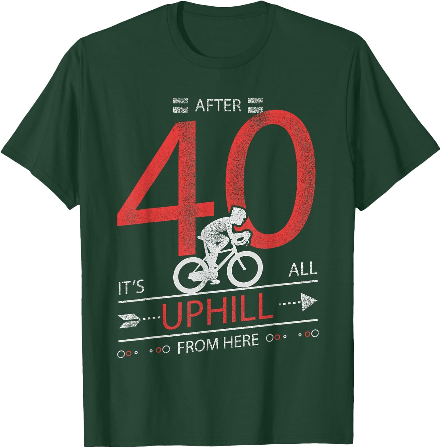 Funny Cyclist Gift T Shirt 40 years old 40th Birthday T-Shirt - T-Shirt | Forest
