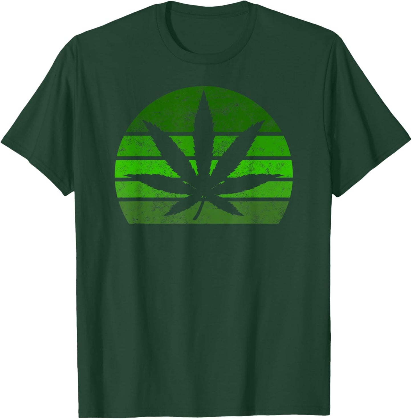 Vintage Marijuana Pot Leaf Hemp Leaf Retro T-Shirt - T-Shirt | Forest