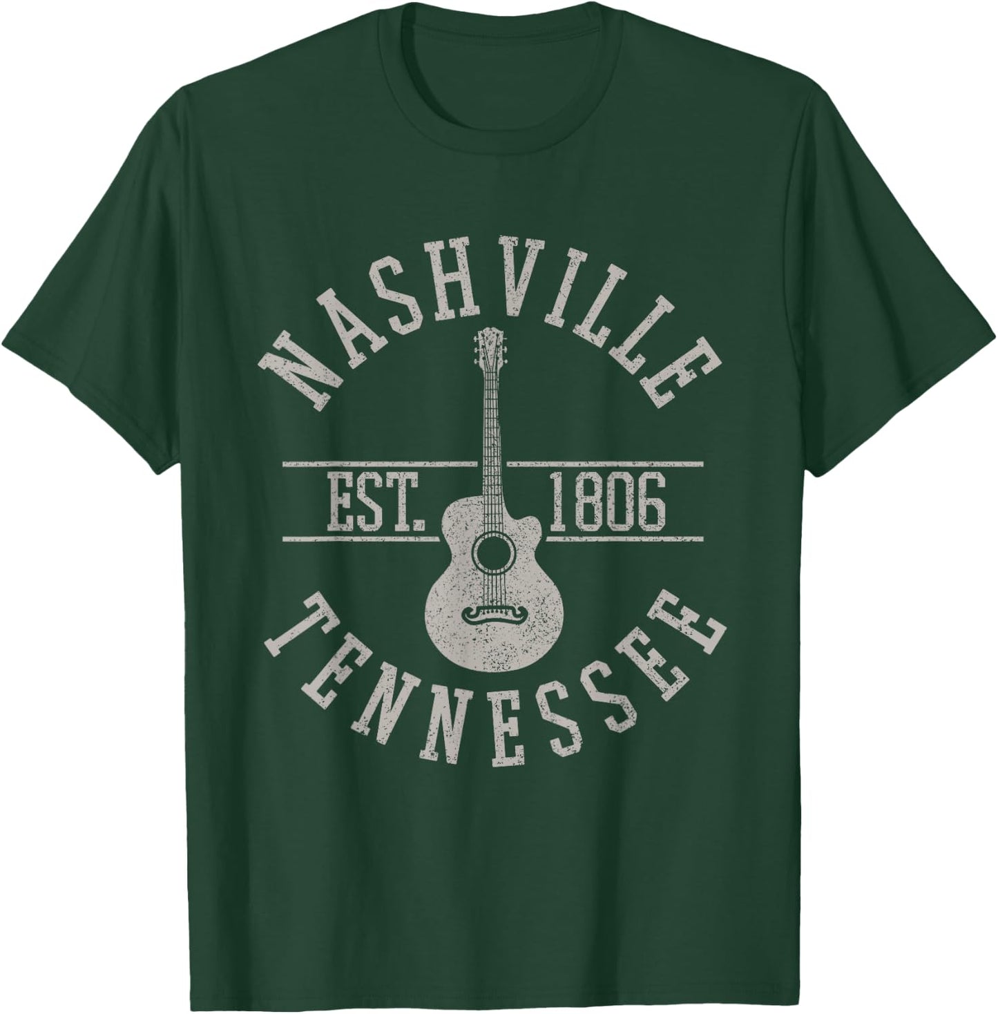 Nashville Tennessee Country Music USA Guitar Souvenir T-Shirt - T-Shirt | Forest