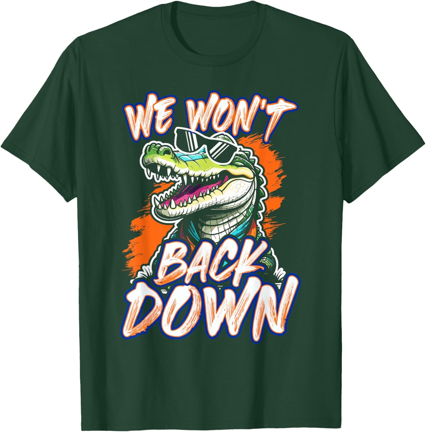 We Won't Back Down Vintage Swamp Gator T-Shirt - T-Shirt | Forest