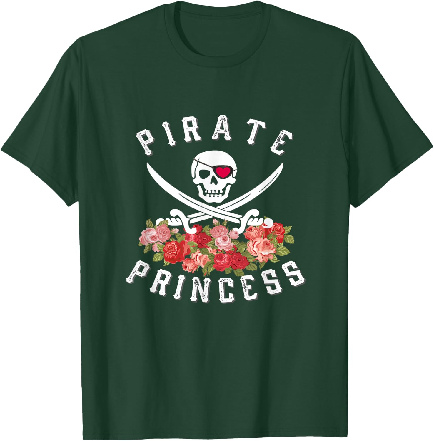 Pirate Princess Shirt Floral Pirate , Teen Girl Gift T-Shirt - T-Shirt | Forest