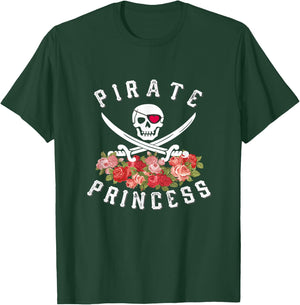 Pirate Princess Shirt Floral Pirate , Teen Girl Gift T-Shirt - T-Shirt | Forest