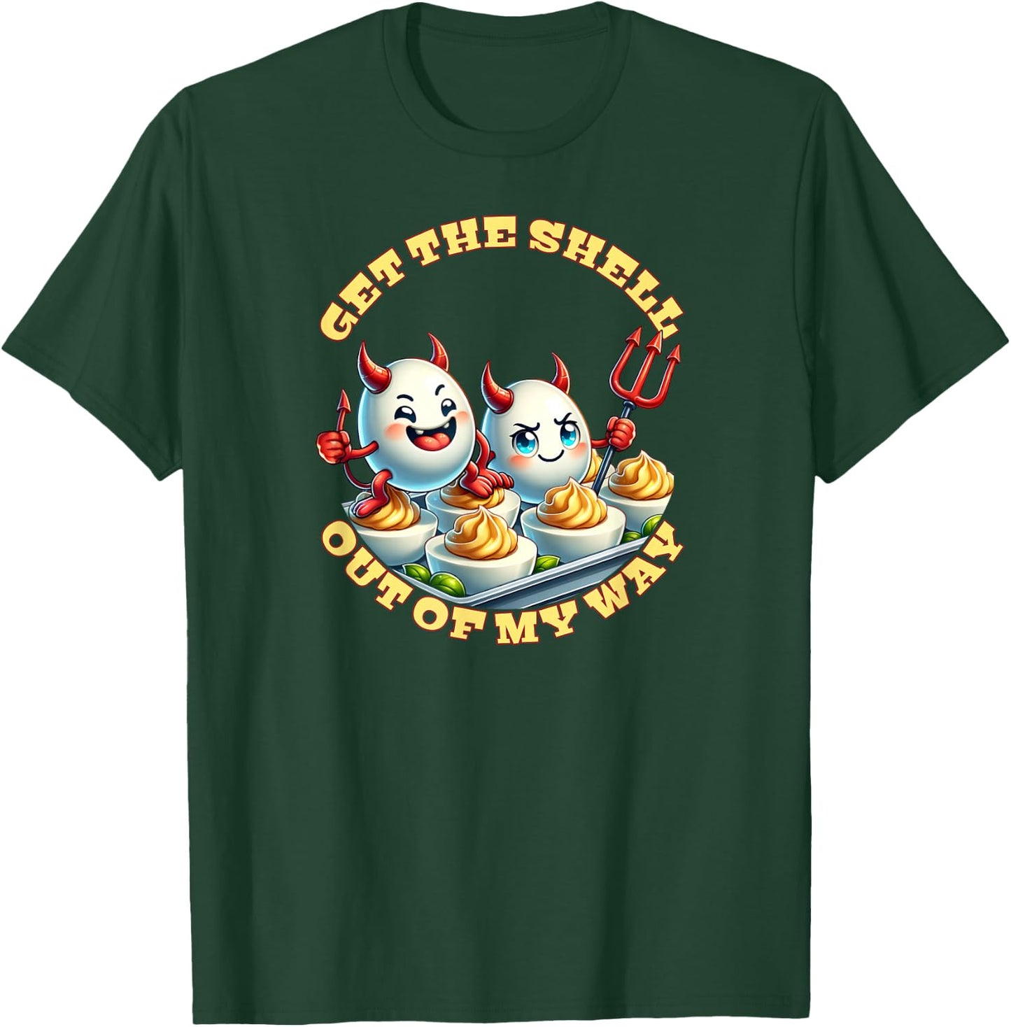 Funny Thanksgiving Dinner You Know Why I'm Here Deviled Egg - Funny Thanksgiving Shirt - Adults & Kids - Black - Small - Short Sleeve - Classic Fit - Cotton, Polyester - Machine Wash T-Shirt - T-Shirt | Forest