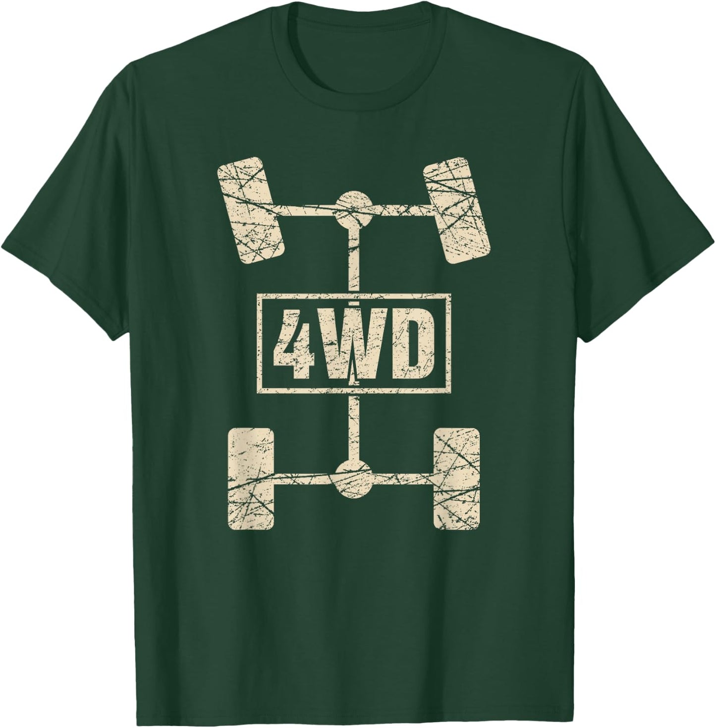 4WD T Shirt Retro Offroad Overland 4x4 Great Graphics T-Shirt - T-Shirt | Forest