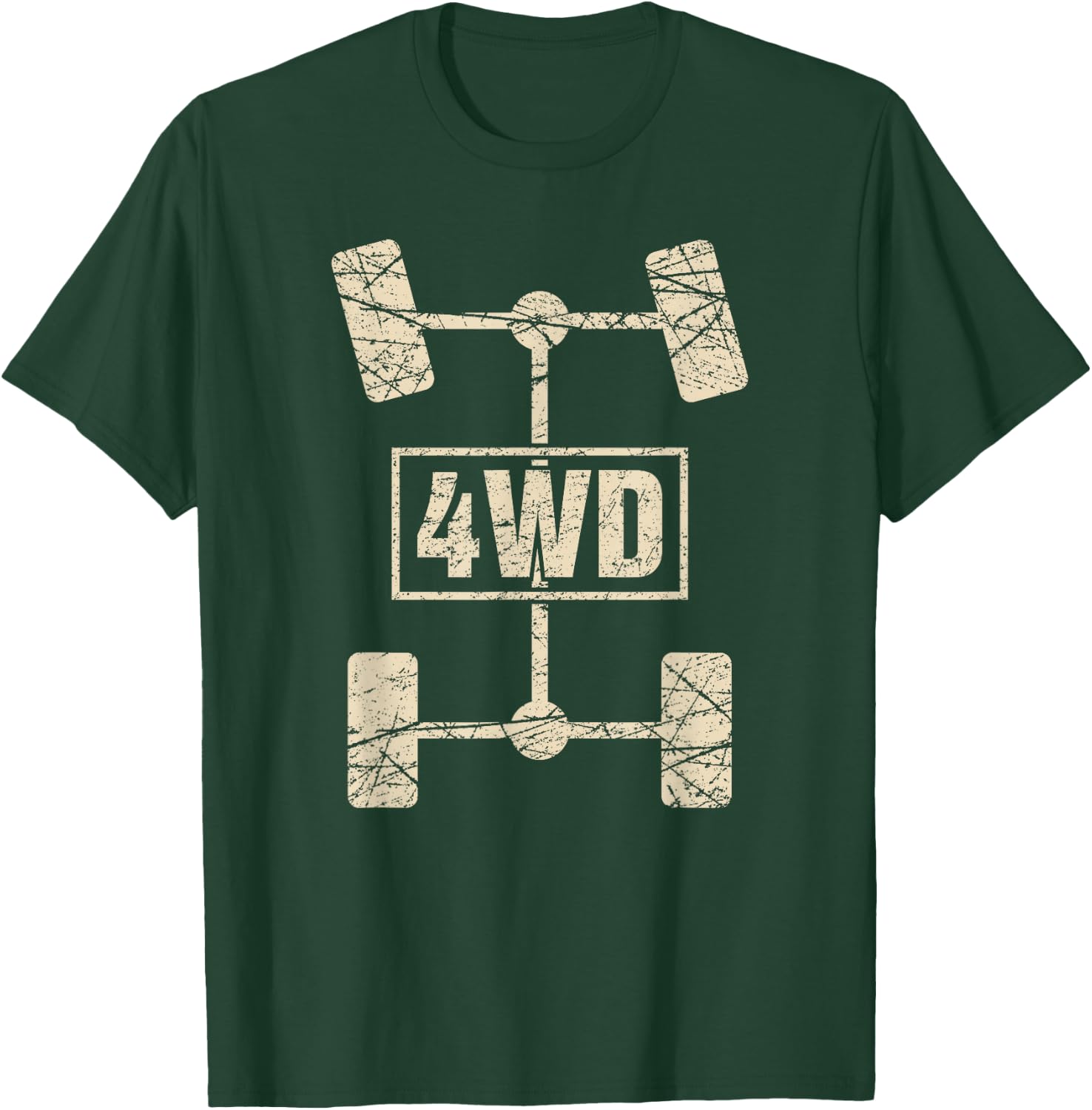 4WD T Shirt Retro Offroad Overland 4x4 Great Graphics T-Shirt - T-Shirt | Forest