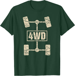 4WD T Shirt Retro Offroad Overland 4x4 Great Graphics T-Shirt - T-Shirt | Forest