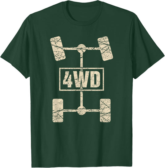 4WD T Shirt Retro Offroad Overland 4x4 Great Graphics T-Shirt - T-Shirt | Forest