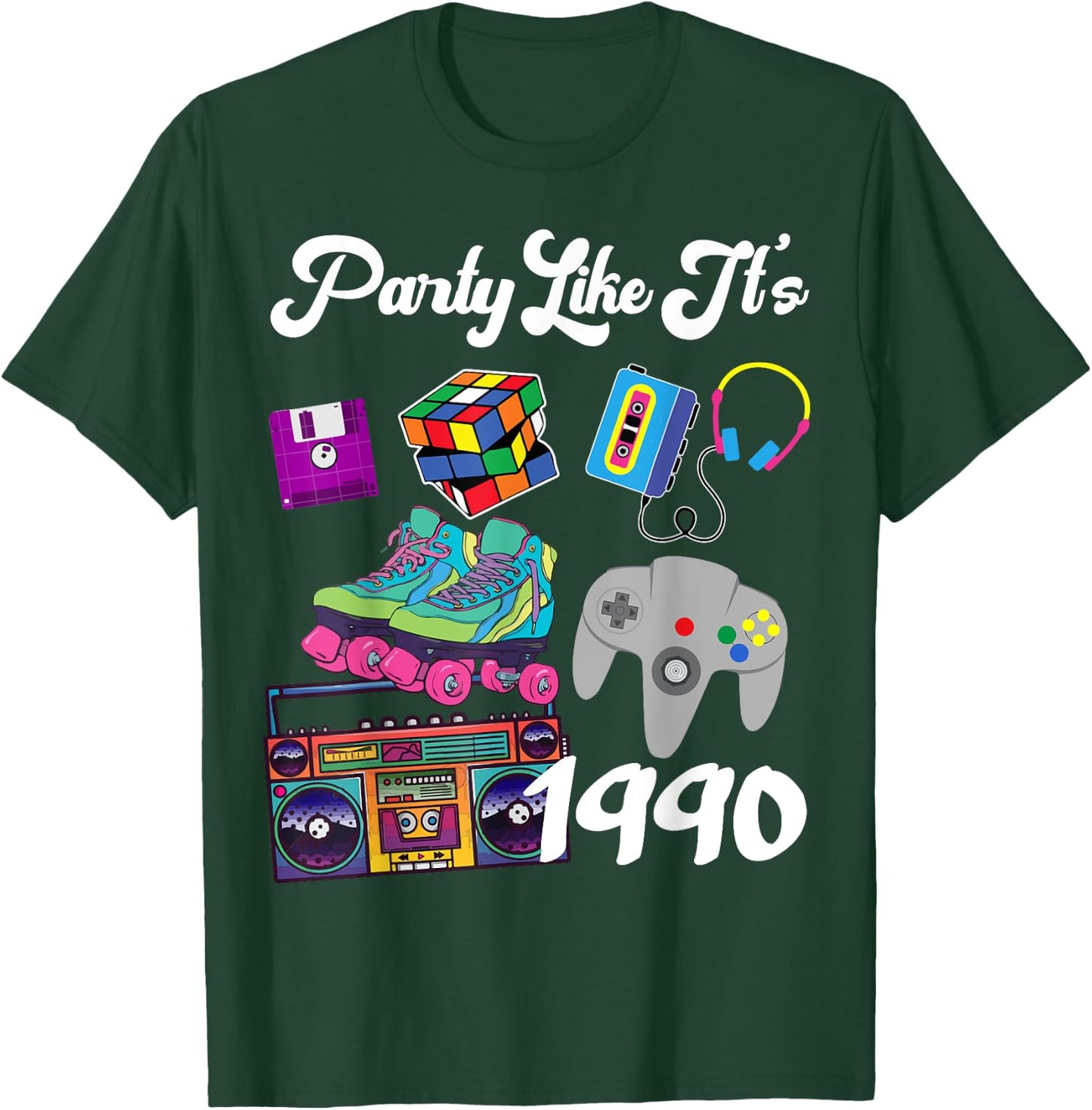 Retro Party Like It's 1990 30th Birthday T-Shirt - T-Shirt | Forest