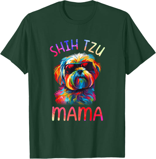 Shih Tzu Mom Mama Pop Art Shih Tzu Lovers T-Shirt - T-Shirt | Forest