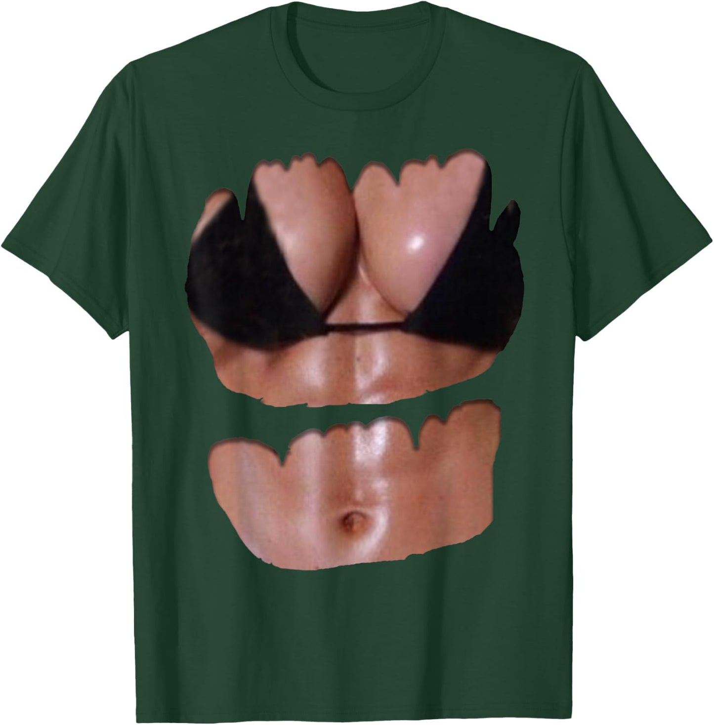 Fake Abs T Shirt Funny Bikini Body Muscle Six Pack 3D T-Shirt - T-Shirt | Forest