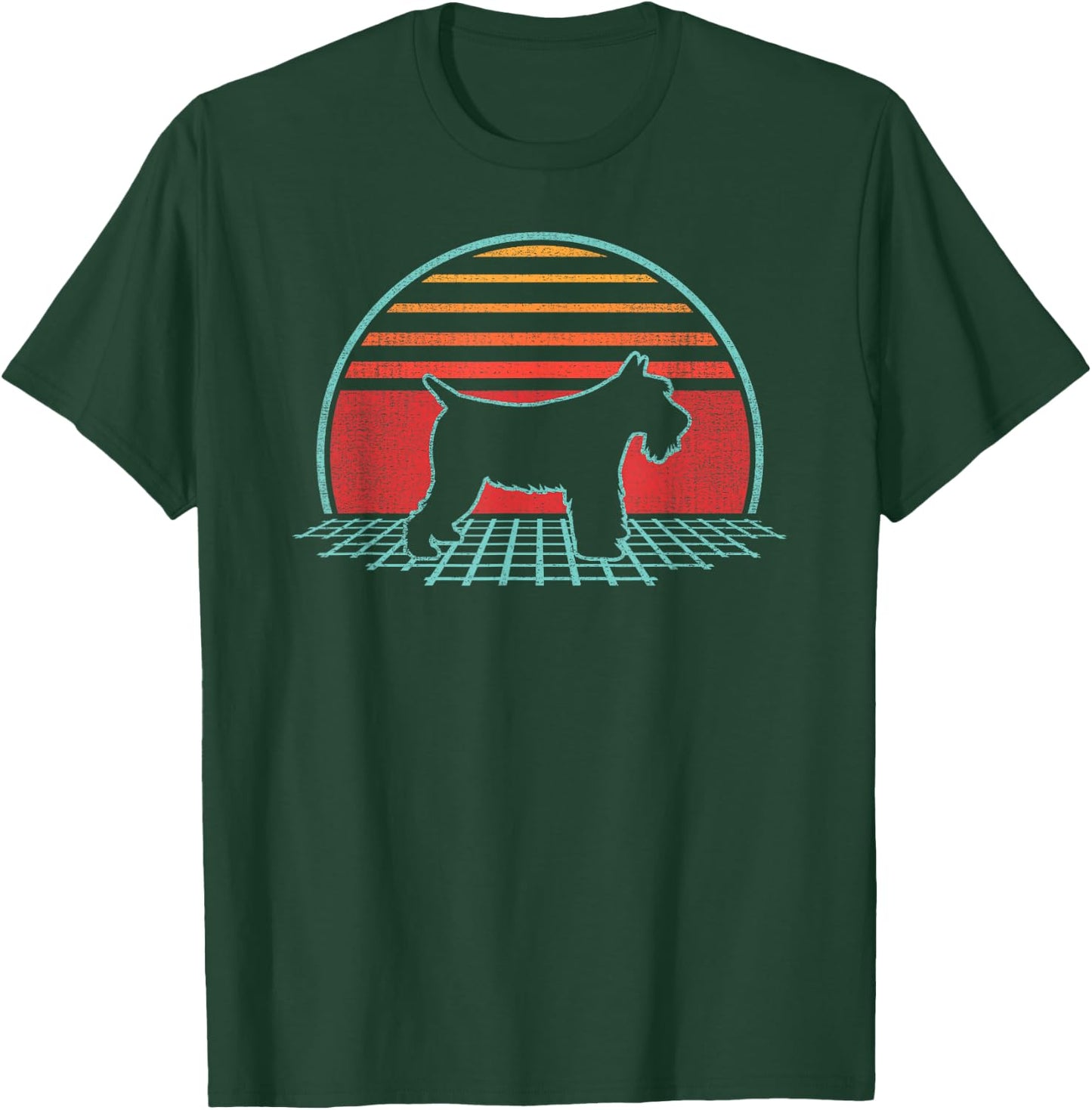 Schnauzer Lover Dog Owner Retro Vintage 80s Style T-Shirt - T-Shirt | Forest